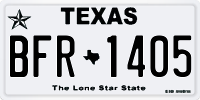 TX license plate BFR1405