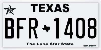 TX license plate BFR1408