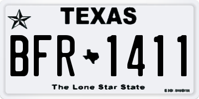 TX license plate BFR1411
