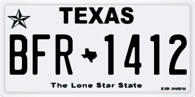 TX license plate BFR1412
