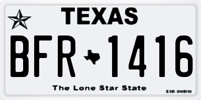 TX license plate BFR1416