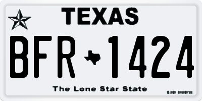 TX license plate BFR1424