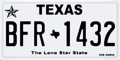TX license plate BFR1432