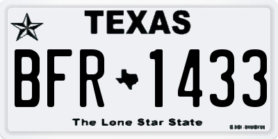 TX license plate BFR1433
