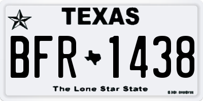 TX license plate BFR1438