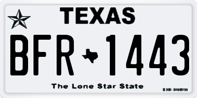 TX license plate BFR1443