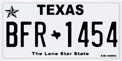 TX license plate BFR1454