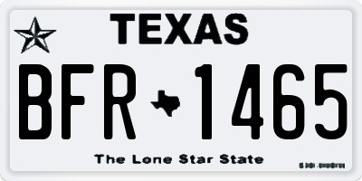 TX license plate BFR1465