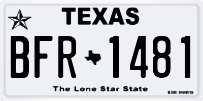 TX license plate BFR1481