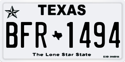 TX license plate BFR1494