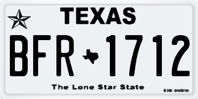 TX license plate BFR1712