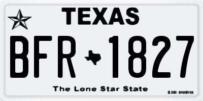 TX license plate BFR1827