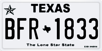 TX license plate BFR1833