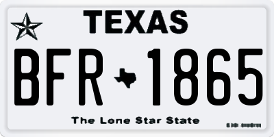 TX license plate BFR1865