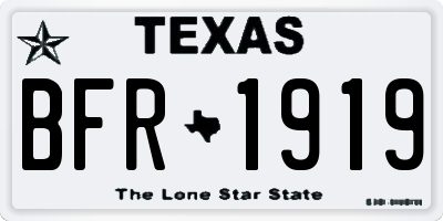 TX license plate BFR1919