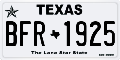 TX license plate BFR1925