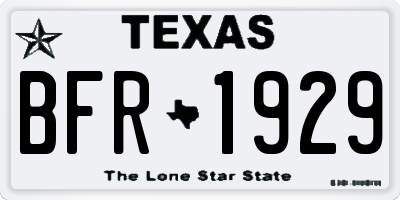 TX license plate BFR1929