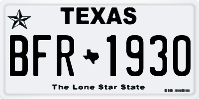 TX license plate BFR1930