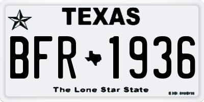 TX license plate BFR1936