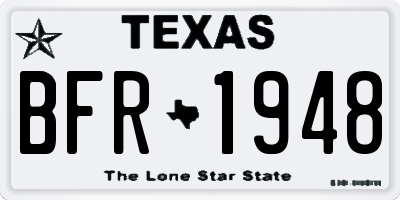TX license plate BFR1948