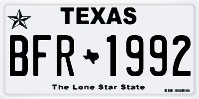TX license plate BFR1992