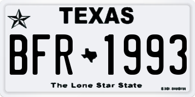 TX license plate BFR1993