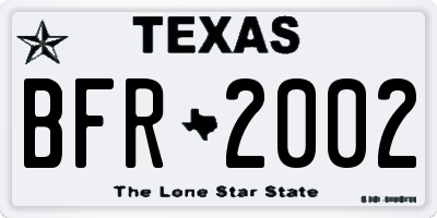TX license plate BFR2002