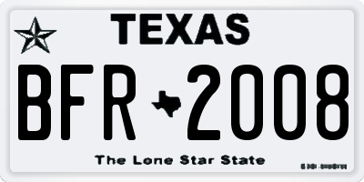 TX license plate BFR2008