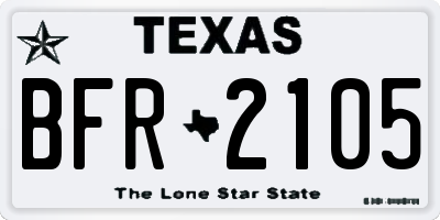 TX license plate BFR2105