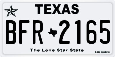 TX license plate BFR2165