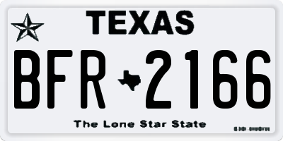 TX license plate BFR2166