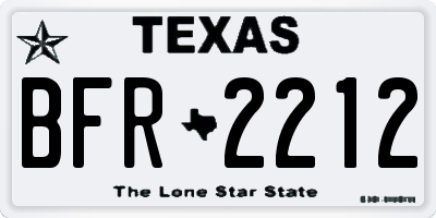 TX license plate BFR2212