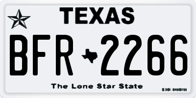 TX license plate BFR2266
