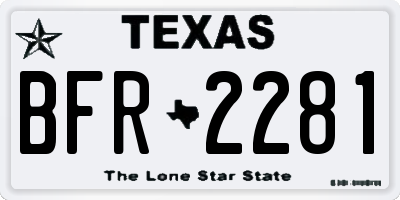 TX license plate BFR2281