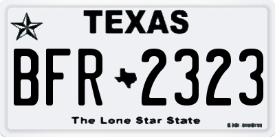 TX license plate BFR2323