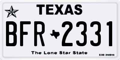 TX license plate BFR2331