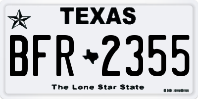 TX license plate BFR2355