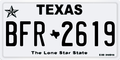 TX license plate BFR2619