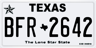 TX license plate BFR2642
