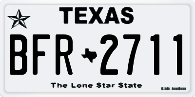 TX license plate BFR2711