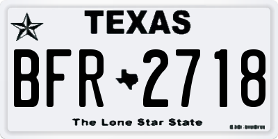TX license plate BFR2718