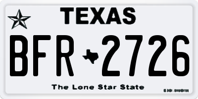 TX license plate BFR2726