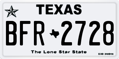 TX license plate BFR2728