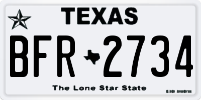 TX license plate BFR2734