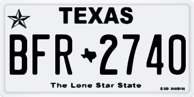TX license plate BFR2740