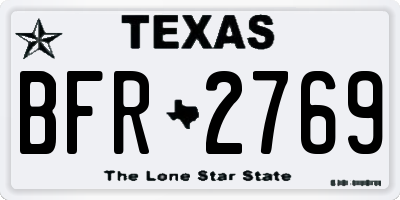 TX license plate BFR2769