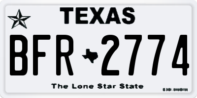 TX license plate BFR2774