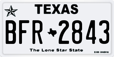 TX license plate BFR2843
