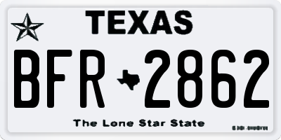 TX license plate BFR2862