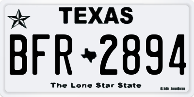 TX license plate BFR2894